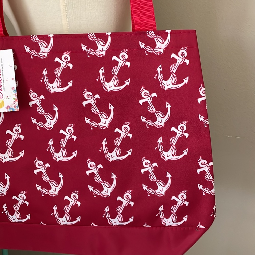 Anchors Aweigh!  Red and white Tote NWT *‎ Change purse included - Picture 2 of 7